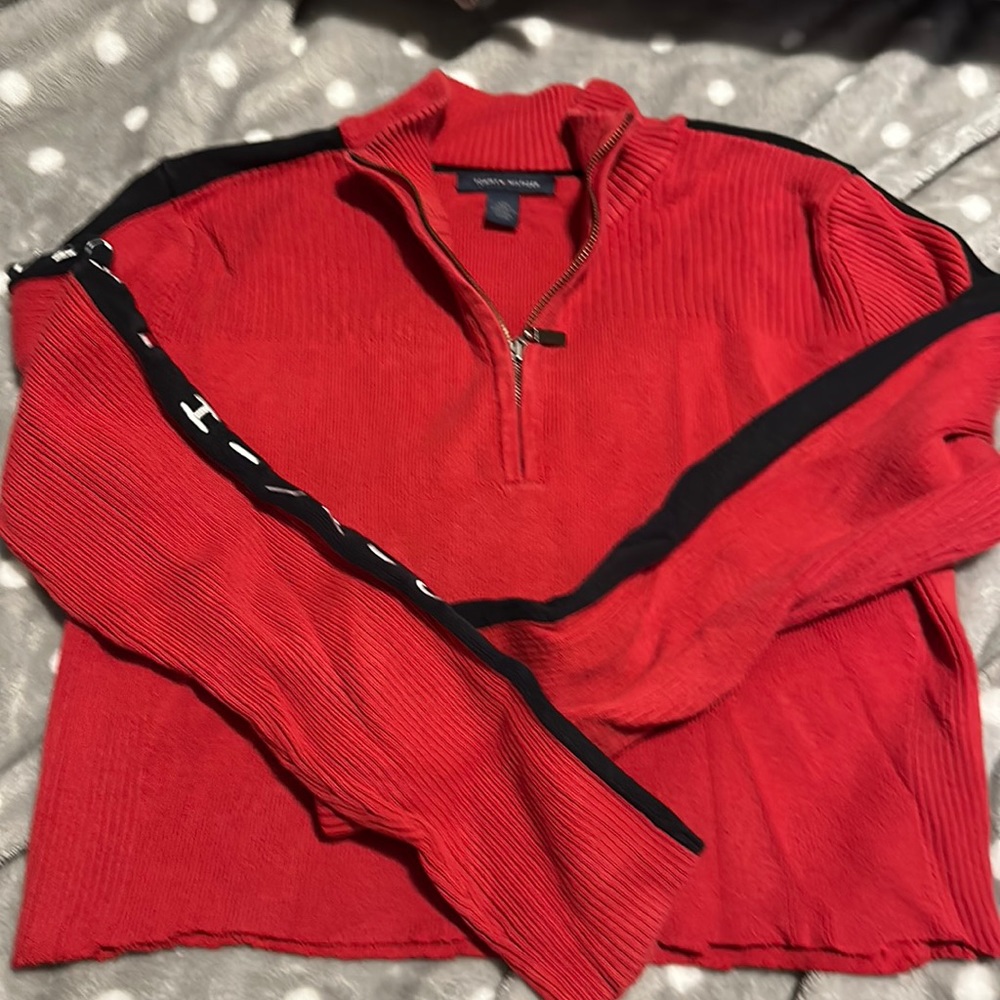Tommy Hilfiger cropped shaker sweater half zip